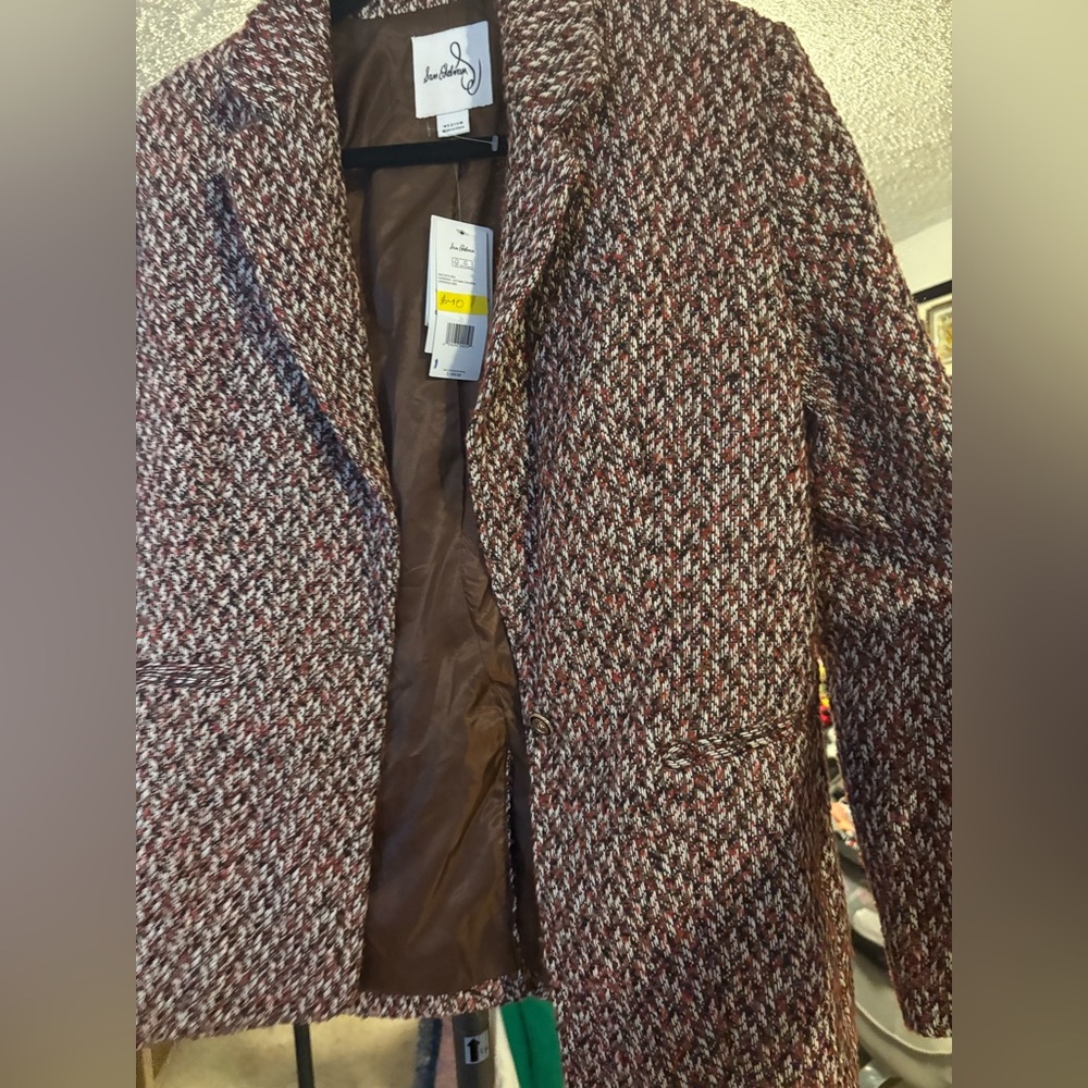 Sam Edelman Multicolor Tweed Blazer - Brown, White & Red